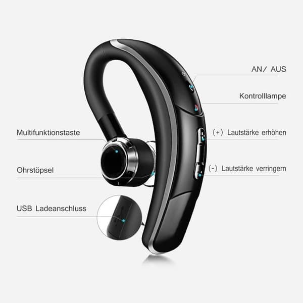 Trådlös Bluetooth-hörlur med mikrofon CVC 6.0 brusreducering för samtal