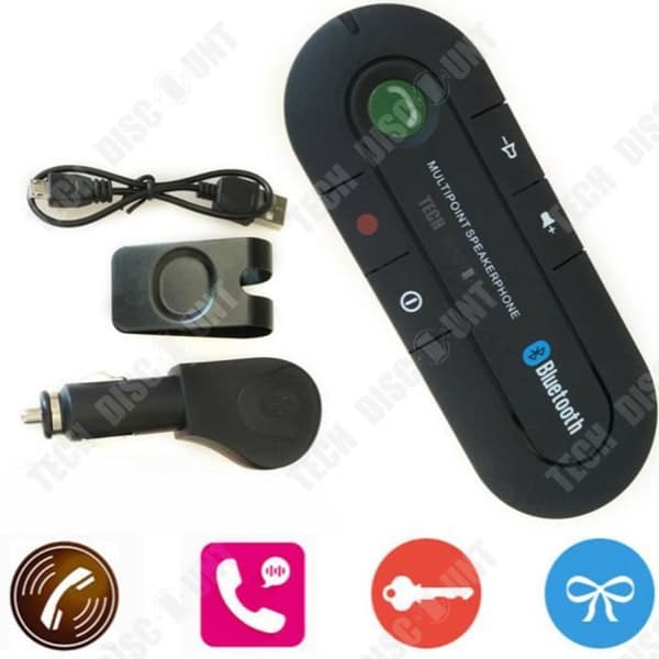 Bluetooth-mottagare bil USB ljud iPhone handsfree kit samtal laddning kabel version 4.1 adapter frekvens