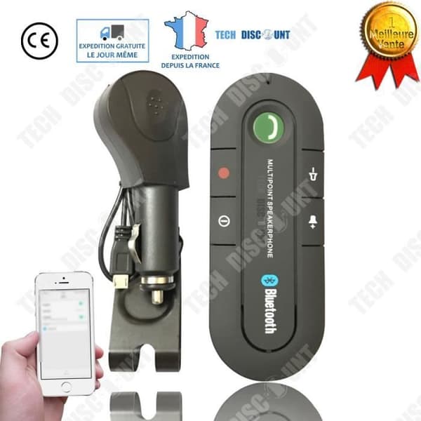 Bluetooth-mottagare bil USB ljud iPhone handsfree kit samtal laddning kabel version 4.1 adapter frekvens