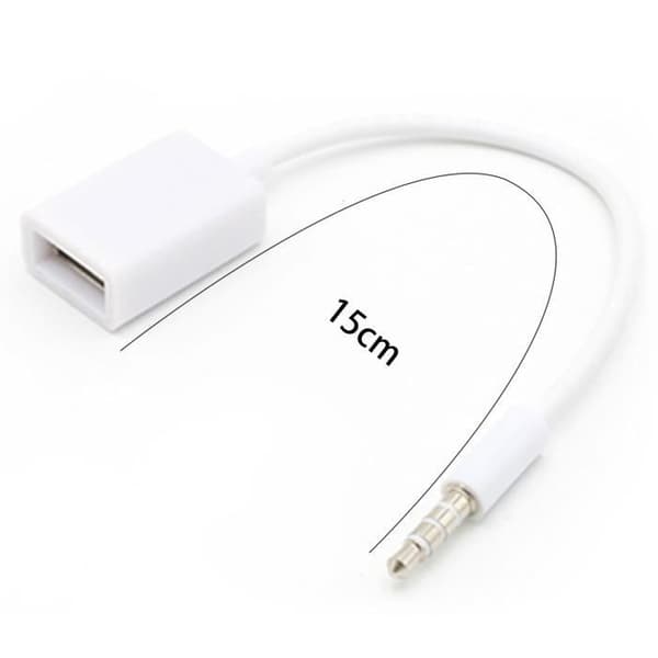 TD® bilstereo OTG hona USB-kabel MP3 3.5 till ljudomvandlare linbana AUX-kabel