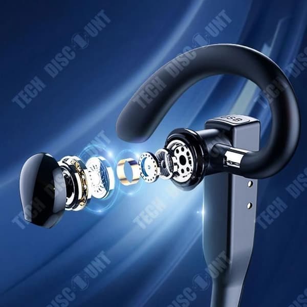 TD® Bluetooth Öronkrokar 500mAh Lång batteritid Vattentät Single Ear Bluetooth Headset