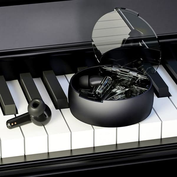 TD® Bluetooth-headset Transparent semi-in-ear trådlöst Bluetooth-headset med ultralång livslängd och brusreducering