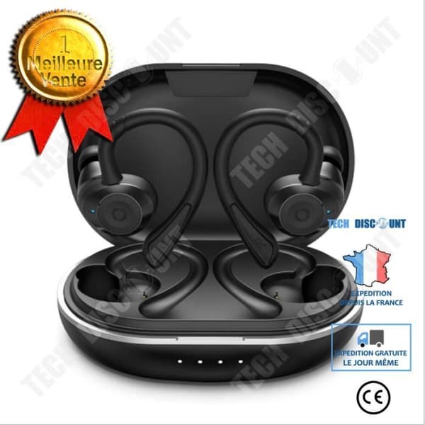 TD® Bluetooth-headset hängöra typ IPX7 vattentätt långlivat hängöra typ sport TWS bluetooth headset s