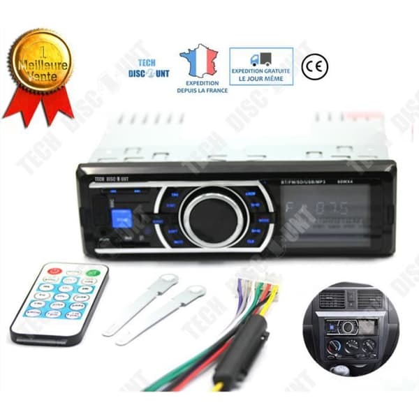 TD® Autoradio billjud USB-SD-port MP3-spelare Bluetooth-mottagare handsfree-stöd fjärrkontroll bluetooth stereo