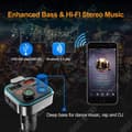 Miniatyrbild 4 av 4: TD® BT23 bil MP3 bluetooth-spelare handsfree samtal U disk femvägs nyckel musik rytm FM-sändare används ofta