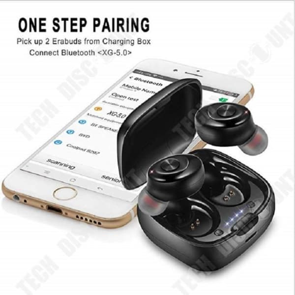 TD® Bluetooth 5.0 trådlösa Bluetooth In-Ear-hörlurar Lång batteritid Brusreducerande design