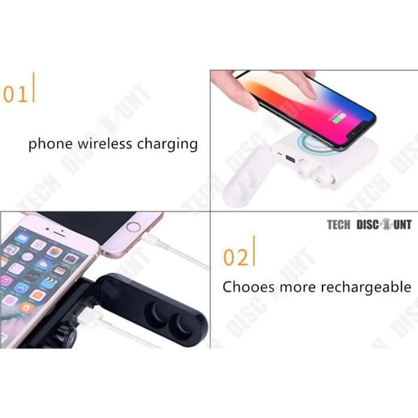 Trådlösa Bluetooth-hörlurar - TD® - 5200 mAh - Lång batteritid - Flerpunktsanslutning