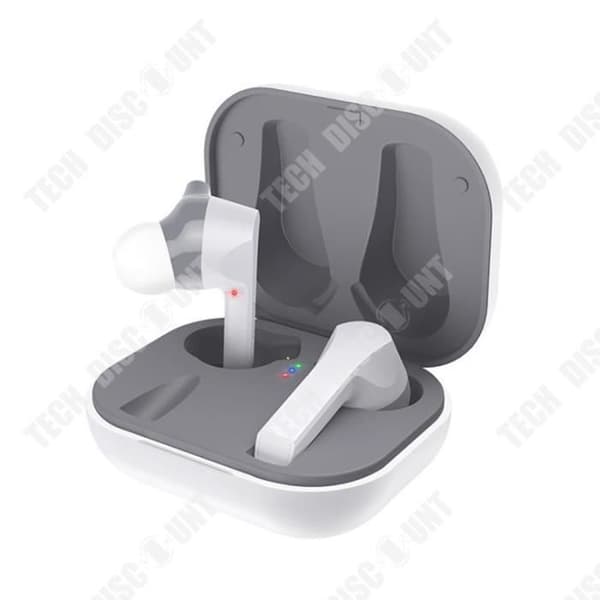 TD® ES34 Binaural Stereo Headset Öronsnäckor / Vattentät Mini Bluetooth Högtalare Sports Earphone 5.0 / med laddare / Vit