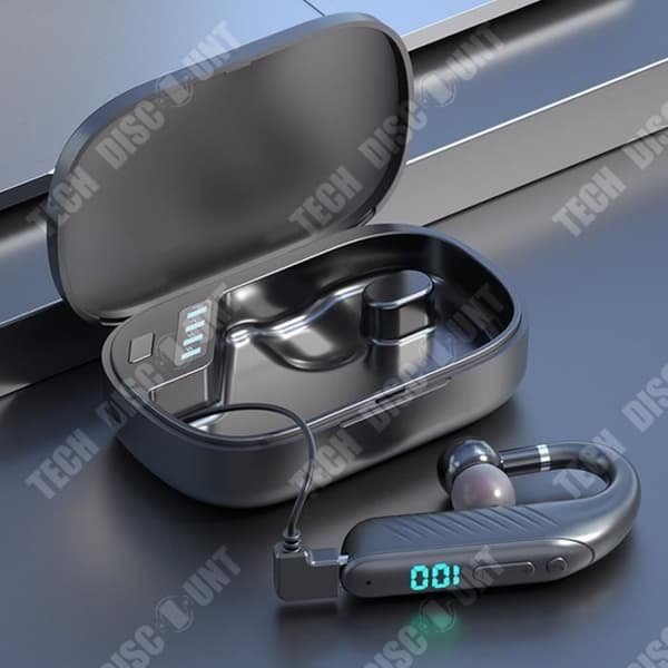 TD® Bluetooth Headset Trådlöst Bärbar Digital Display Hängöron Business Car Music Headset