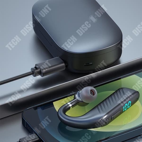 TD® Bluetooth Headset Trådlöst Bärbar Digital Display Hängöron Business Car Music Headset
