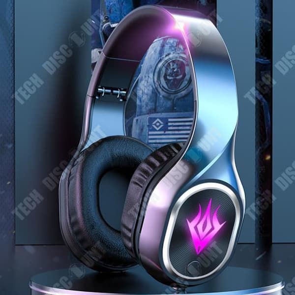 TD® Bluetooth 5.2 hörlurar 1500mAh Surround Sound Vikbart och insättningsbart minneskort