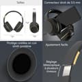 Miniatyrbild 2 av 4: TD® Bluetooth 5.2 hörlurar 1500mAh Surround Sound Vikbart och insättningsbart minneskort