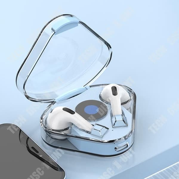 TD® trådlösa Bluetooth-hörlurar Bluetooth 5.2 Transparent fack Litet och kompakt Brusreducering och låg latens