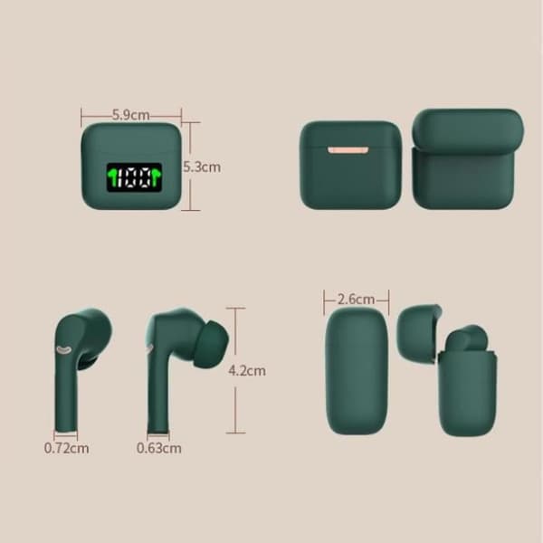 I® Wireless bluetooth headset kompatibelt in-ear svart sport vattentätt headset med lång batteritid