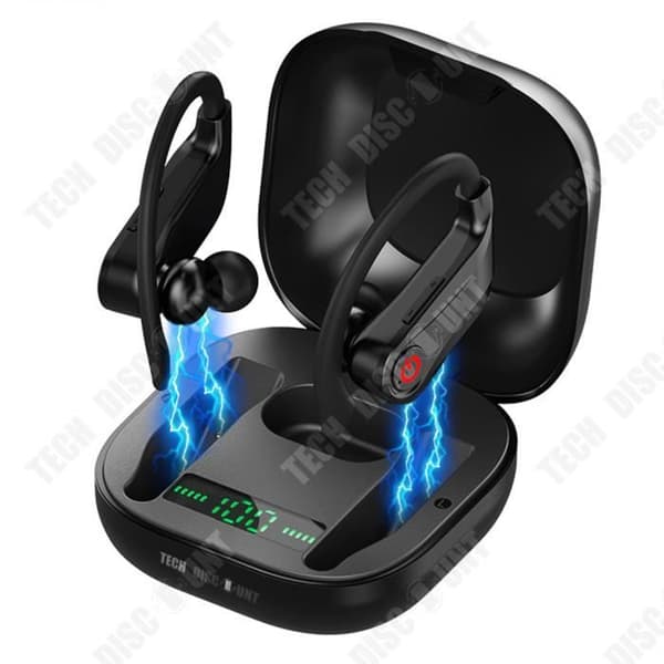 TD® trådlösa Bluetooth-hörlurar Hängande öra Sport Löpljudsreducering Lång batteritid