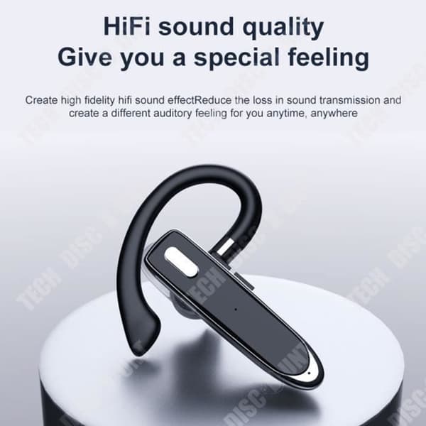 TD® Universal Business Ear trådlöst Bluetooth-headset med laddningsfack för ett öra Power Display