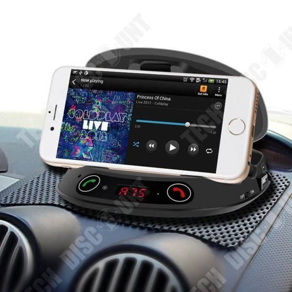 TD® Bluetooth handsfree bilsats + FM / MP3-sändare + telefonsupport lyssna på bilmusik supportsamtal