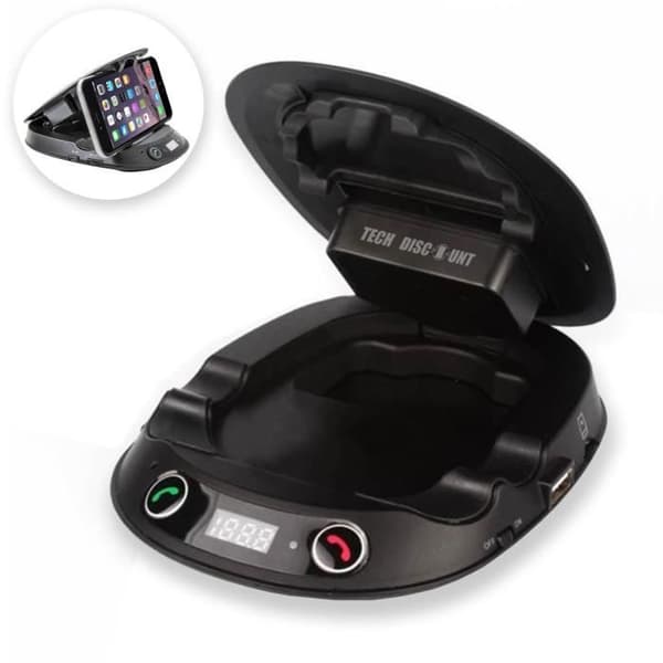 TD® Bluetooth handsfree bilsats + FM / MP3-sändare + telefonsupport lyssna på bilmusik supportsamtal