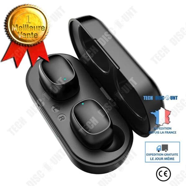 TD® Bluetooth-headset, laddningsfack med stor kapacitet, lång batteritid, HIFI-ljudkvalitet, Bluetooth V5.0