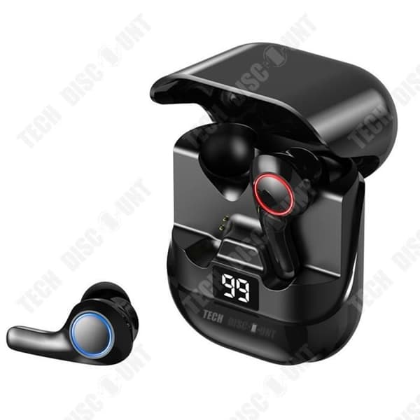 TD® trådlösa Bluetooth-hörlurar Bluetooth 5.2 Snygga batteri med lång livslängd Vattentät brusreducering digital display