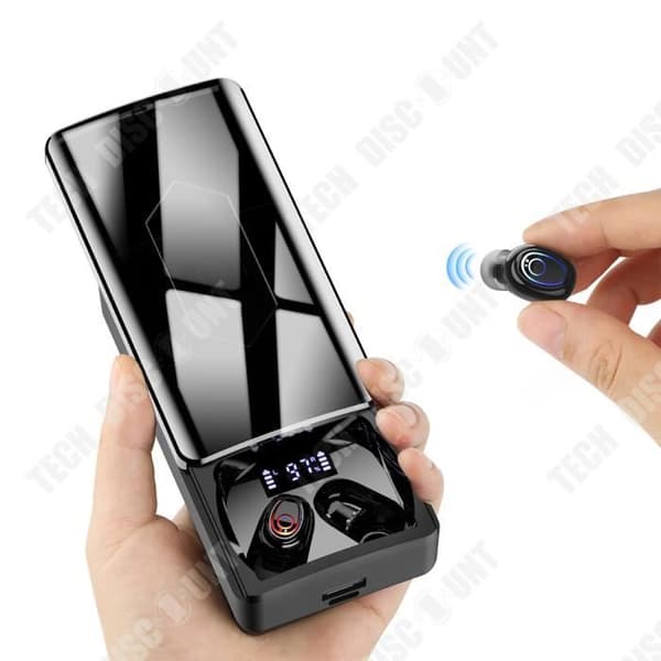 TD® Bluetooth in-ear hörlurar Bluetooth 5.0 Digital LED-display Svettresistent Mobilströmförsörjning