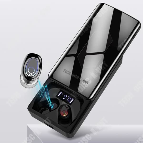 TD® Bluetooth in-ear hörlurar Bluetooth 5.0 Digital LED-display Svettresistent Mobilströmförsörjning