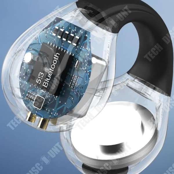 Bluetooth 5.3 Clip-on hörlurar Smart digital skärm HD brusreducering och vattentålig Skelettledande hörlurar
