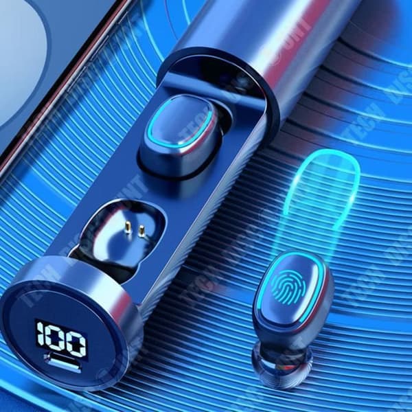 TD® Wireless Bluetooth 5.1 In-Ear-hörlurar Lågt brus och vattentät Mini Smart Digital Display