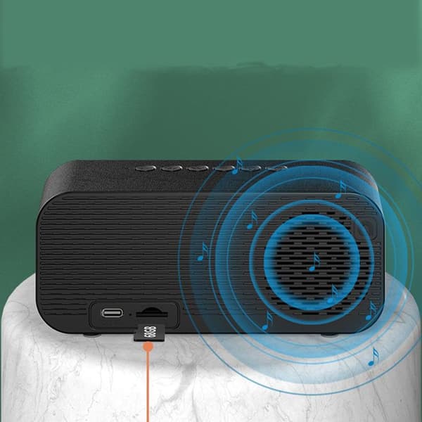 Trådlös Bluetooth-spegelklocka, väckarklocka, portabel tidsmanagerare, plug-in, datorspelare, present