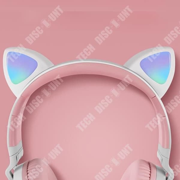 TD® Nya tecknade kattöron-hörlurar trådlösa huvudmonterade bluetooth-spelheadset i het stil