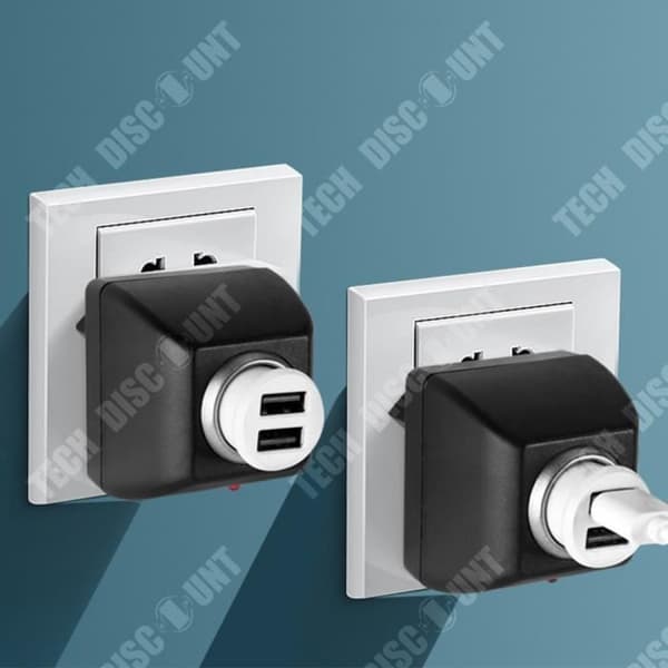 TD® hushållscigarettändare 220v till 12v multiskydd kompatibel med ett brett utbud av intelligent shuntutrustning