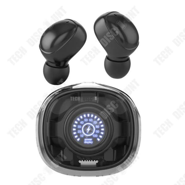 TD® Trådlösa Bluetooth-hörlurar Bluetooth 5.3 Transparent fack Smart digital display Brusreducering Hörlurar