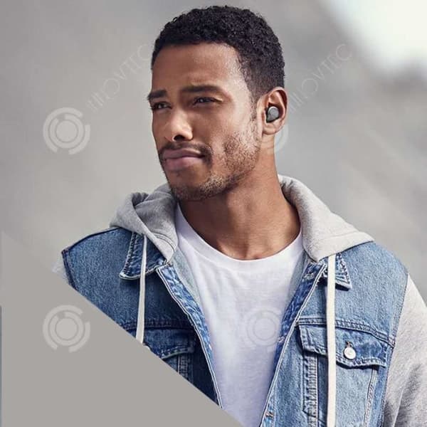 I® Trådlösa hörlurar In-ear Bluetooth-headset, brusreducering, pekkontroll, lämplig för sportblått