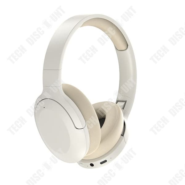 TD trådlösa Bluetooth-hörlurar med mikrofon Bluetooth 5.3 hopfällbara HIFI Stereo Headset Hörlursuttag Stöd för batteritid upp till 100h Vit
