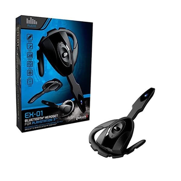 Giotek EX-01 Trådlös Bluetooth-hörlurar Headset Audio med inbyggd mikrofon för Cat Sony Playstation 3 PS3, Svart- USED