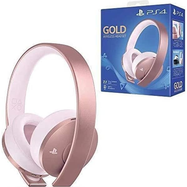Trådlös headset med mikrofon - Playstation - PS4 - Audio 3D - Guldutgåvan - Roséguld- USED