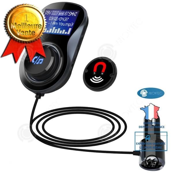 INN® Bil bluetooth mp3 bilsändare bil handsfree BC30B billaddare svart bil bluetooth spelare inter