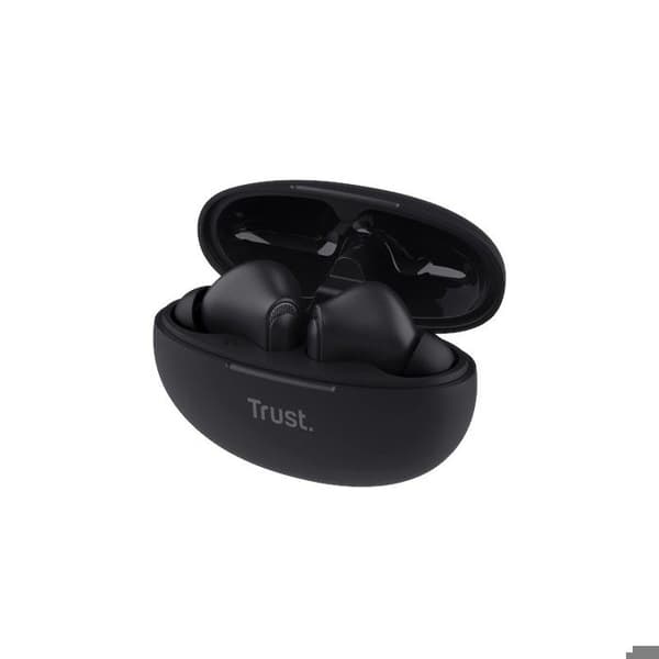 Trust Yavi ENC trådlösa Bluetooth-hörlurar, 85 % återvunnen plast, headset med brusreducerande mikrofoner - svart