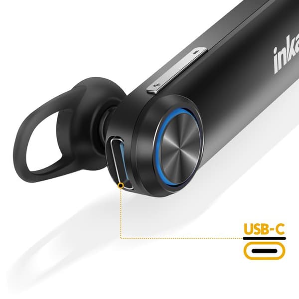 Bluetooth-hörlurar Med Kristallklart Ljud Och Kontrollknappar Inkax Svart