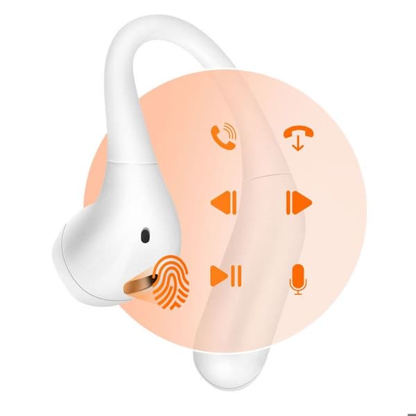 Bluetooth Hörlurar Öronkrok med Mikrofon LinQ Vit