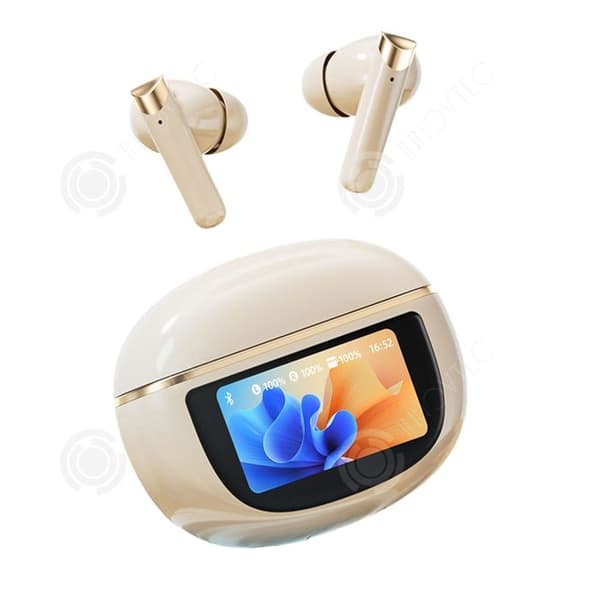 INN Trådlösa bluetooth hörlurar v5.4 med multifunktionell pekskärm, brusreducering, mp3 bluetooth, dubbelt läge kan ta foton
