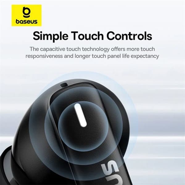Bowie E19 trådlösa hörlurar (A00069600223-00) Bluetooth 5.3, True Wireless, touchkontroll, ENC-samtal, IPX5 Baseus vit