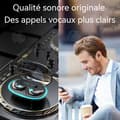 Miniatyrbild 4 av 4: INN Bluetooth-hörlurar 5.3 dubbel överföringsräckvidd 10m vattentåliga ultra lång batteritid svart stä.