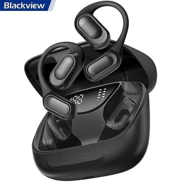 Casque Blackview AirBuds 200, Trådlösa hörlurar Bluetooth 5.4 för örat 500 mAh IP68 vattentåliga - Svart