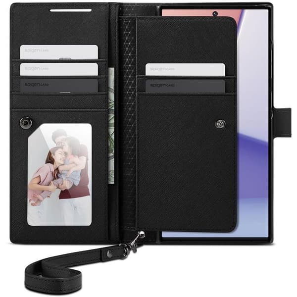 Spigen Plånbok S Plus Svart Samsung Galaxy S23 Ultra