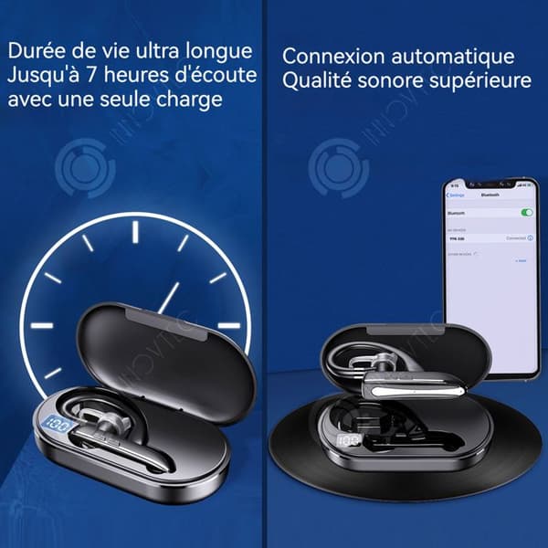 INN Bluetooth örhängen med brusreducering 9d ljudeffekt utrustade med LED digital skärm lång batteritid