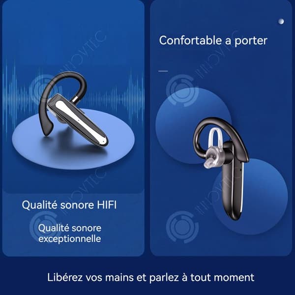 INN Bluetooth örhängen bluetooth 5.1 100 mah portabla på båda öronen intelligent brusreducering vattentåliga hörlurar