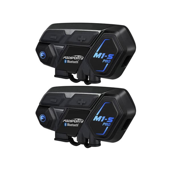 Intercom-hodesett for motorsykkel med 2000 meters rekkevidde og Bluetooth-støtte - 2-pakning