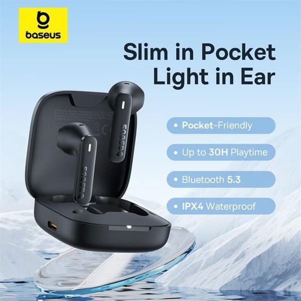 Trådlösa hörlurar Bowie E16 (A00061900313-01) Bluetooth 5.3, True Wireless, touchkontroll, vattentåliga Baseus Blue