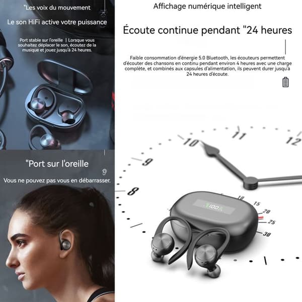 I® sport bluetooth hörlurar 65T Wireless Headset TWS5.0 in-ear för Jabra 75T Bluetooth Headset Svart